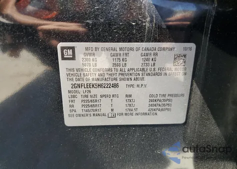 2017 Chevrolet Equinox Ls from USA, damaged, VIN 2GNFLEEK5H6222486